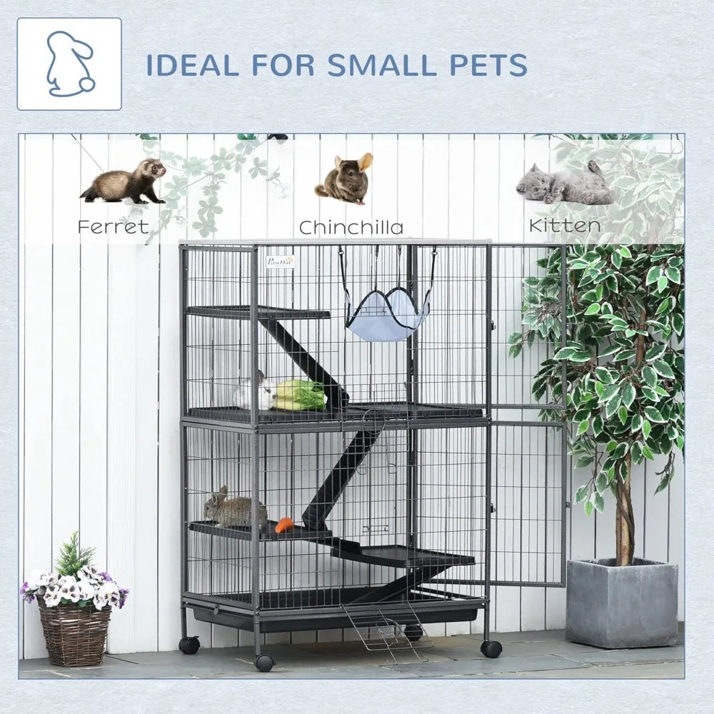 50" 5-Tier Small Animal Cage, Ferret Cage, Large Chinchilla