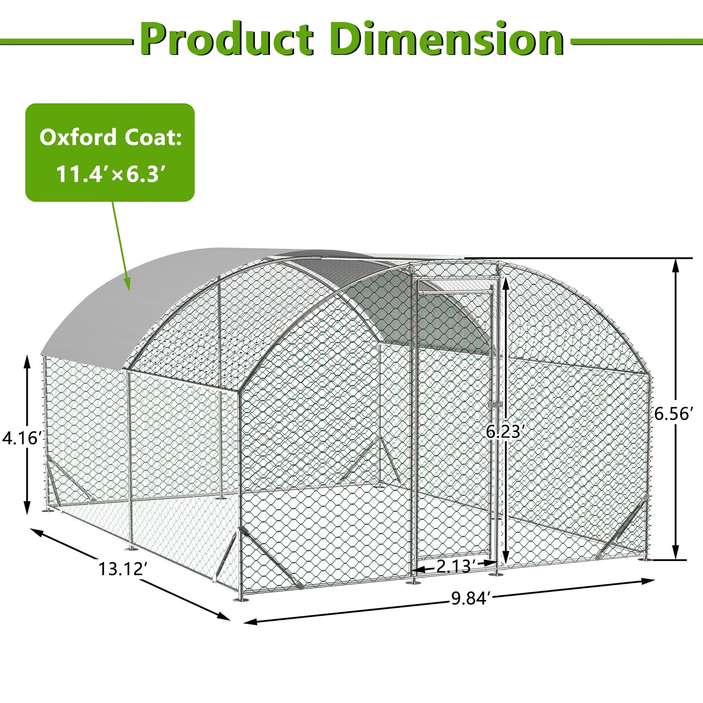 Large Chicken Coop Metal Waterproof Walk-in