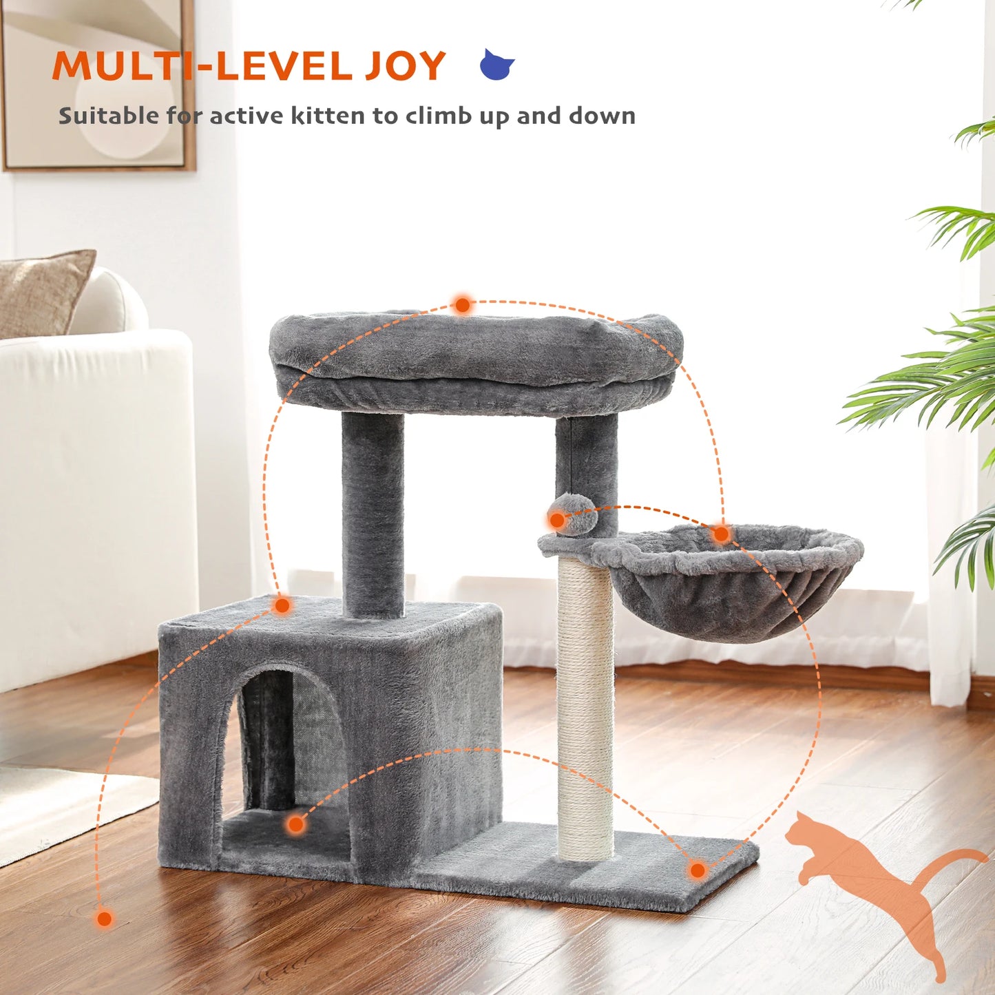 Small Cat Tree Condo Cozy Hummock