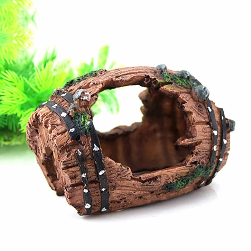 Aquarium Barrel Cave Resin For Fish Tank