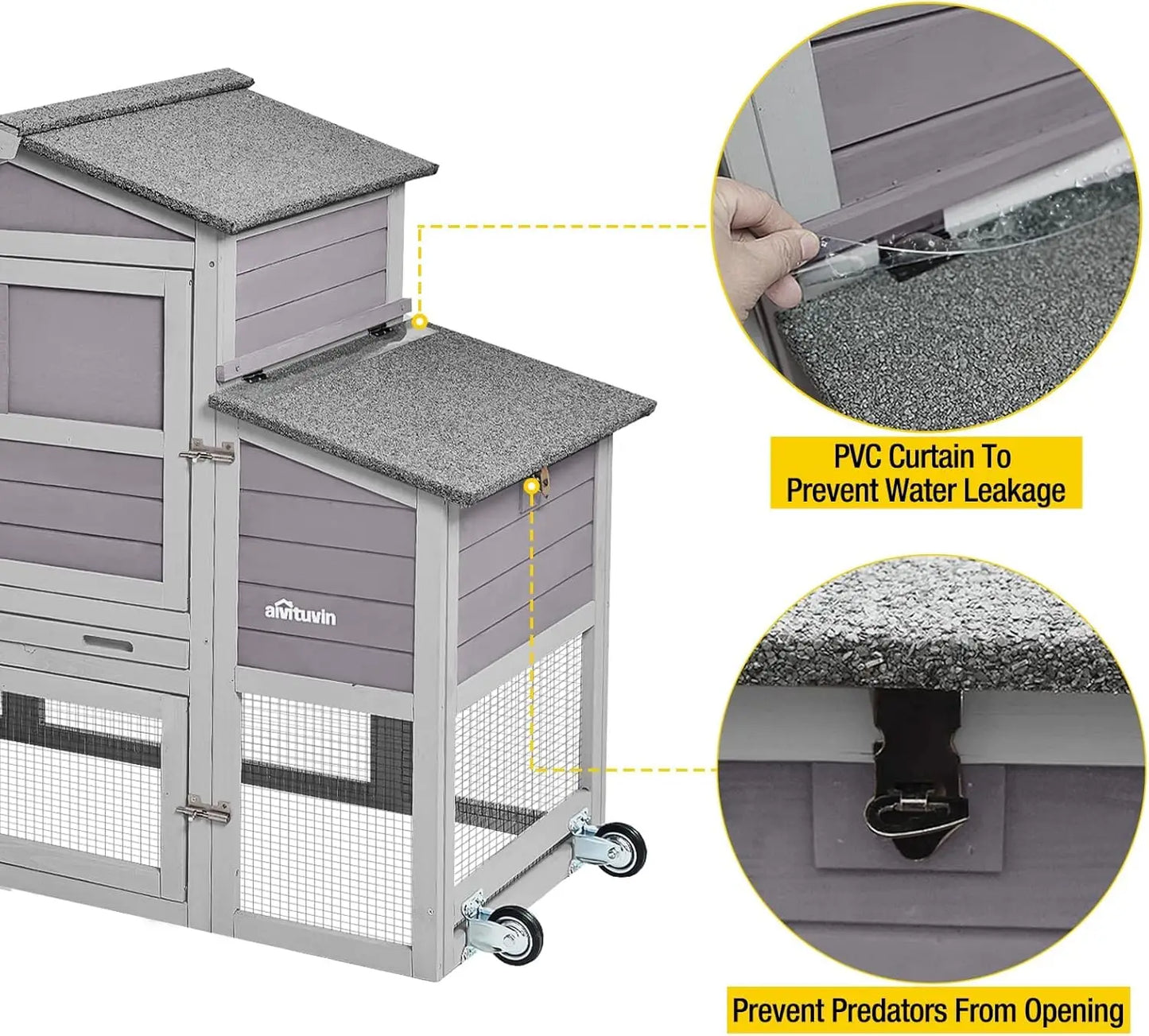 Chicken Coop Hen House with Wheels