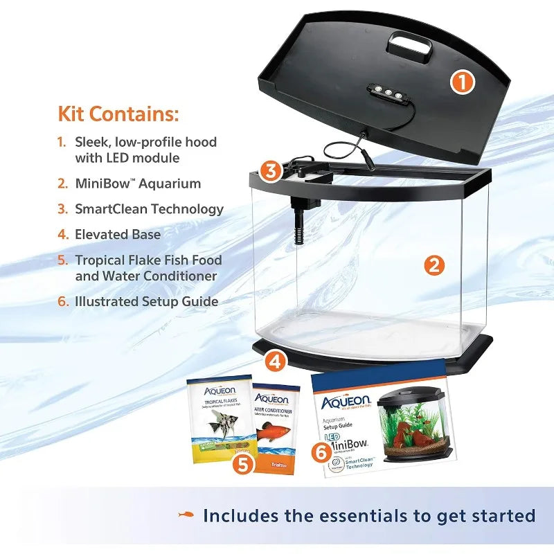 LED Small Aquarium Fish Tank SmartClean 5 Gallon