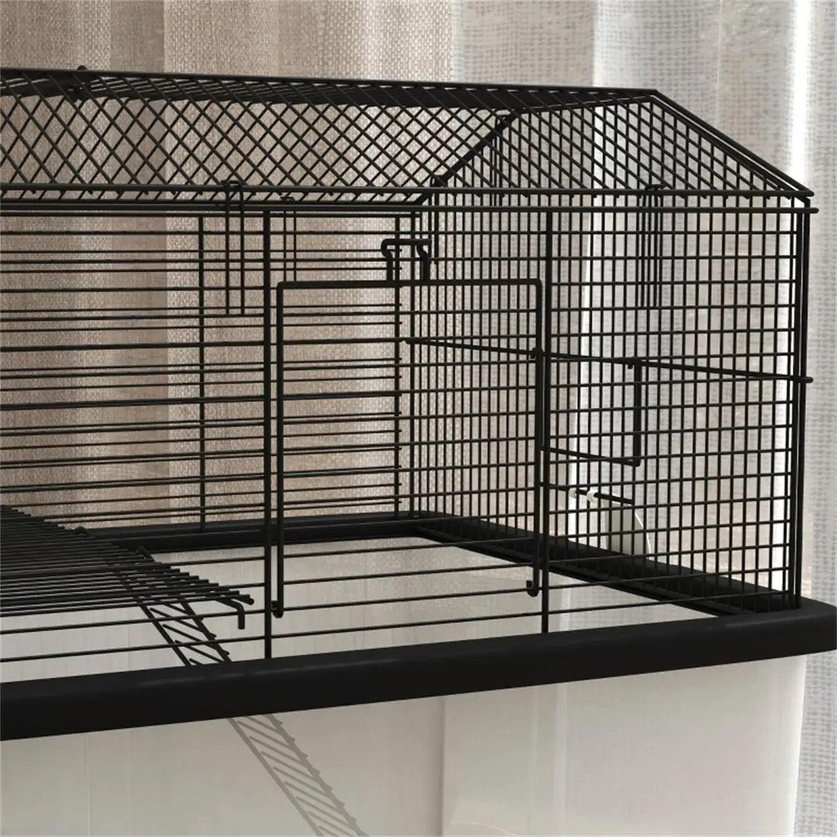 Spacious Hamster Cage with Dual Levels, Small Pets