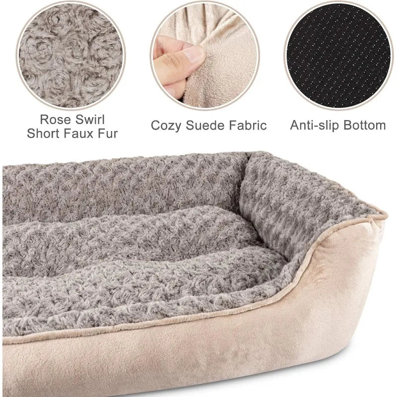 Rectangle Dog Bed for Large Medium Small Dogs