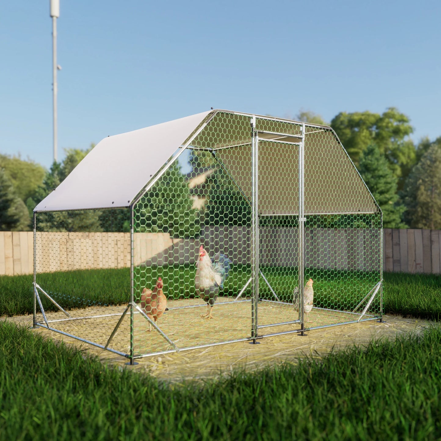 Metal Large Chicken Coop Walk-in Waterproof Cover