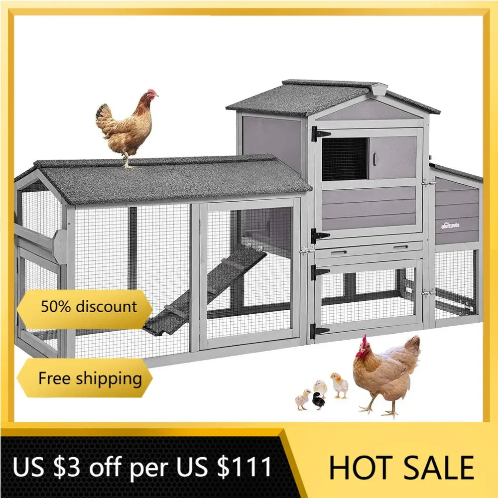 Chicken Coop Hen House with Wheels