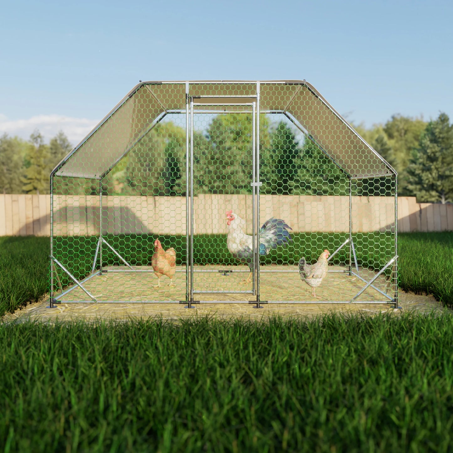 Metal Large Chicken Coop Walk-in Waterproof Cover
