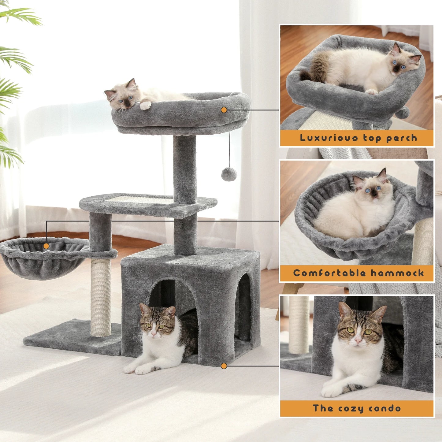 Small Cat Tree Condo Cozy Hummock