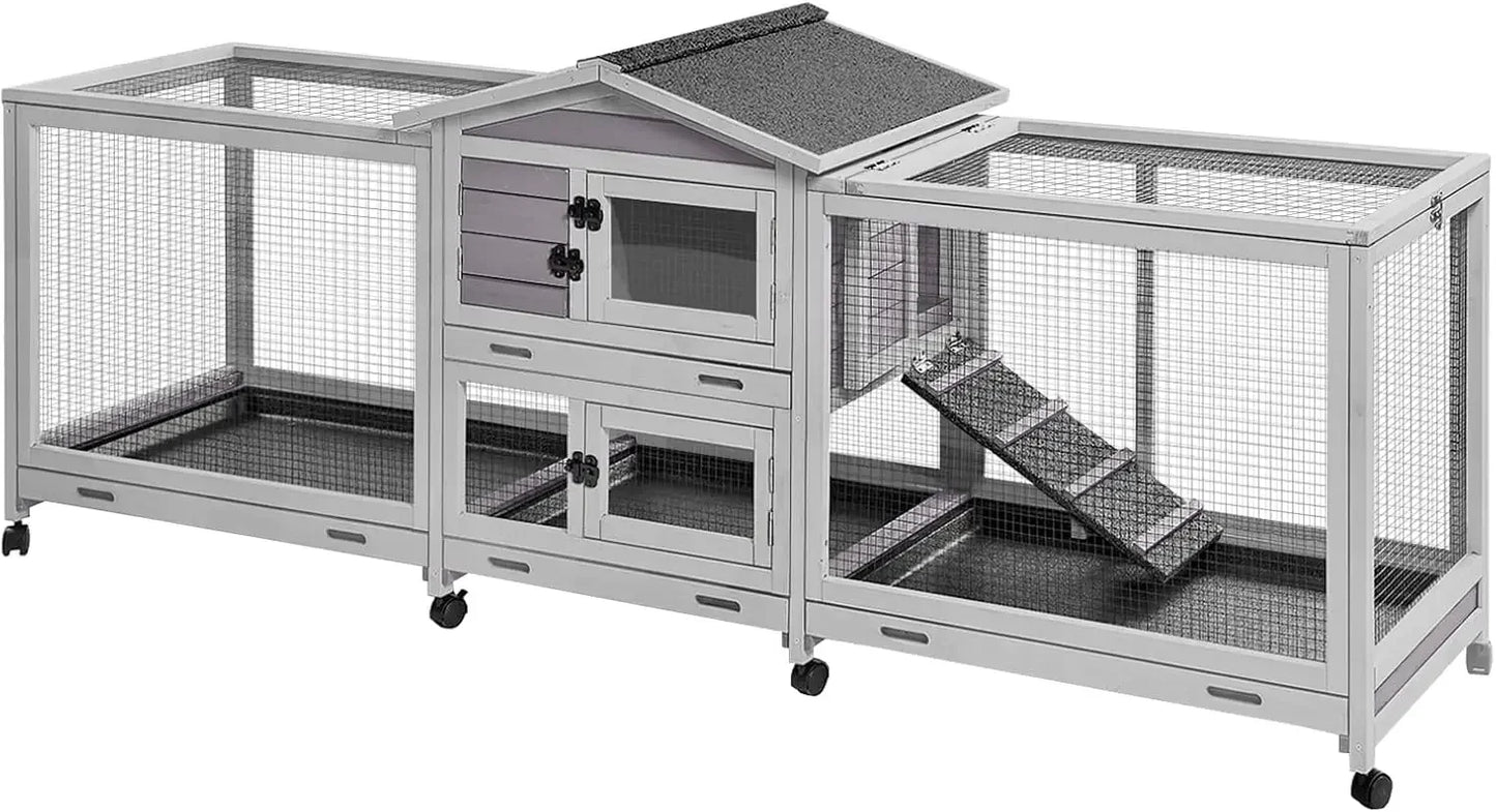 Rabbit Hutch Indoor Outdoor Bunny House Bunny on Wheels