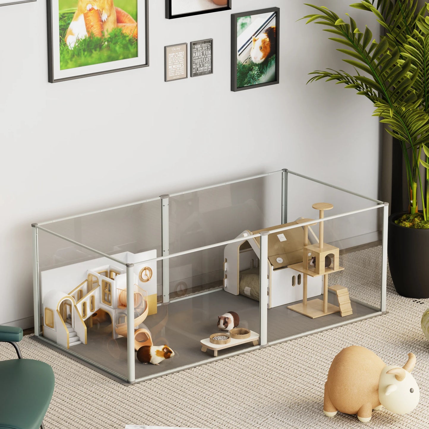 Acrylic Pet Playpen Box, Indoor , Puppy , Guinea Pigs, Hedgehogs,