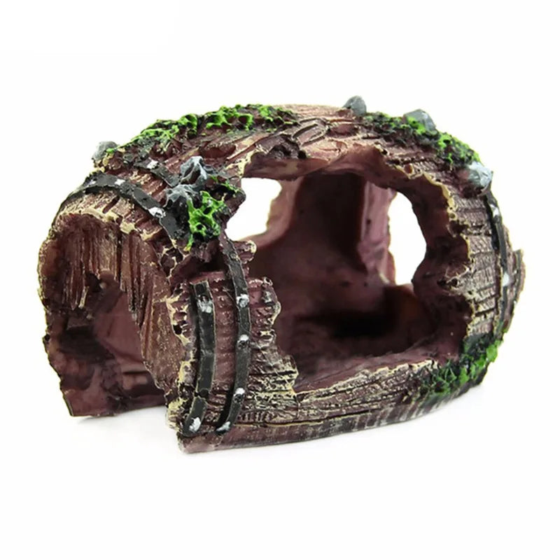 Aquarium Barrel Cave Resin For Fish Tank