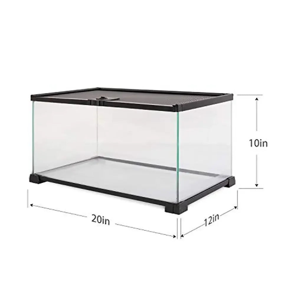 10 Gallon Glass Terrarium Sliding Screen Top tank