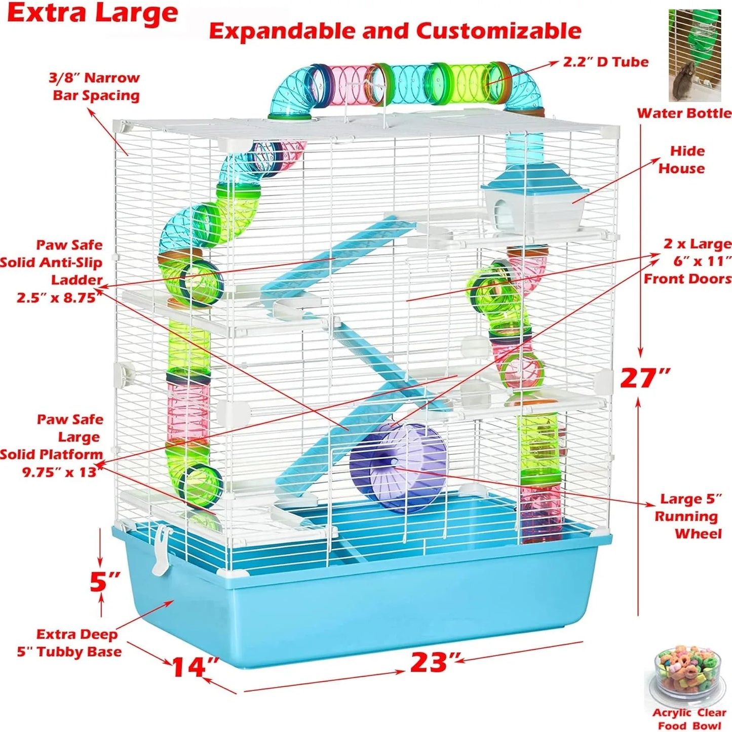 23"Large Hamster Mansion Home Cage
