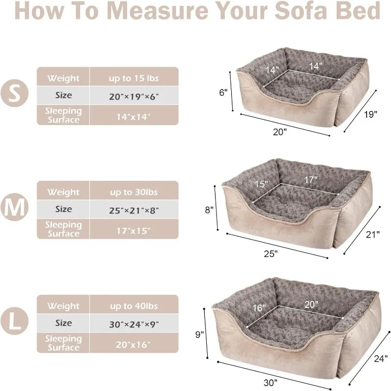 Rectangle Dog Bed for Large Medium Small Dogs