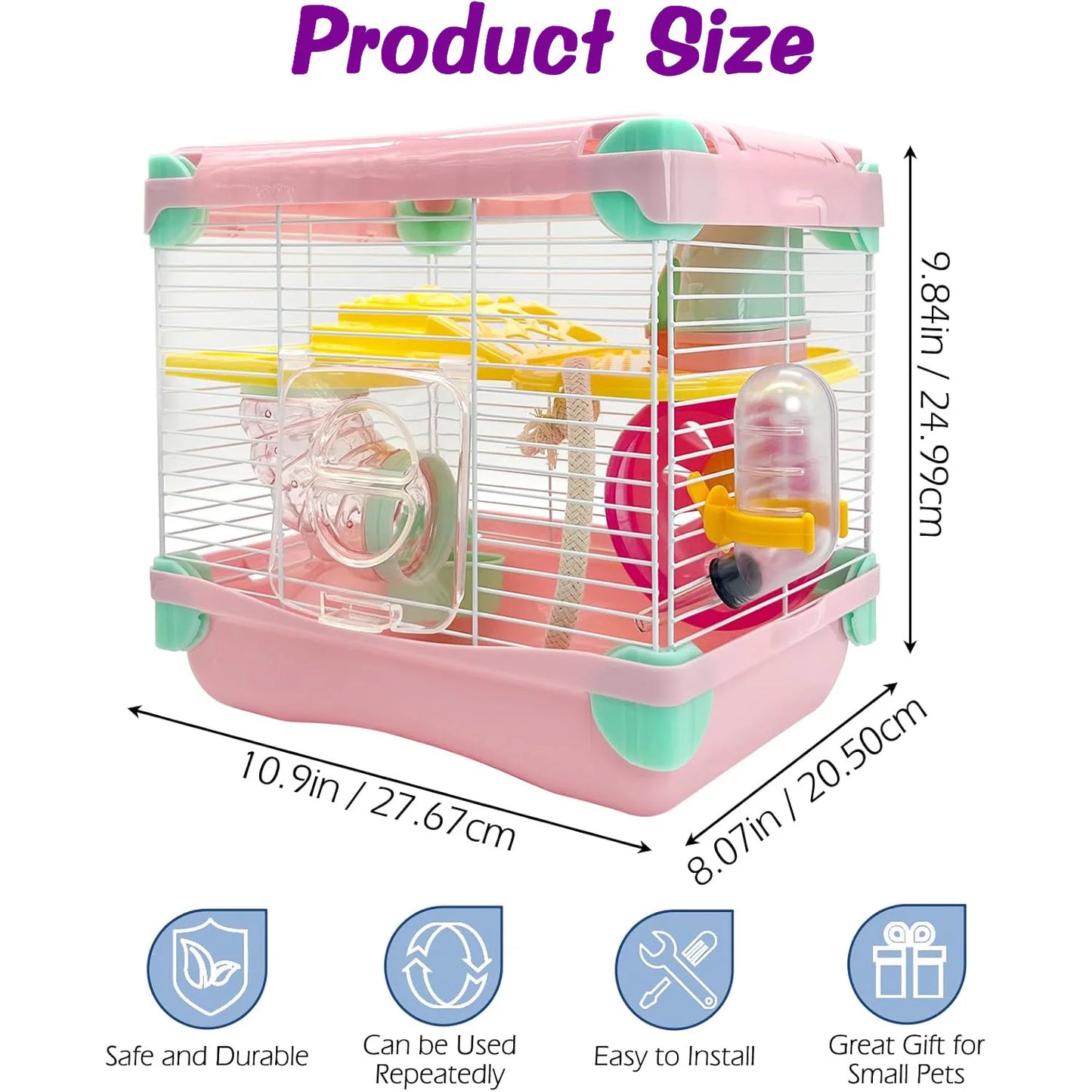 Portable Hamster Cage Travel Cage