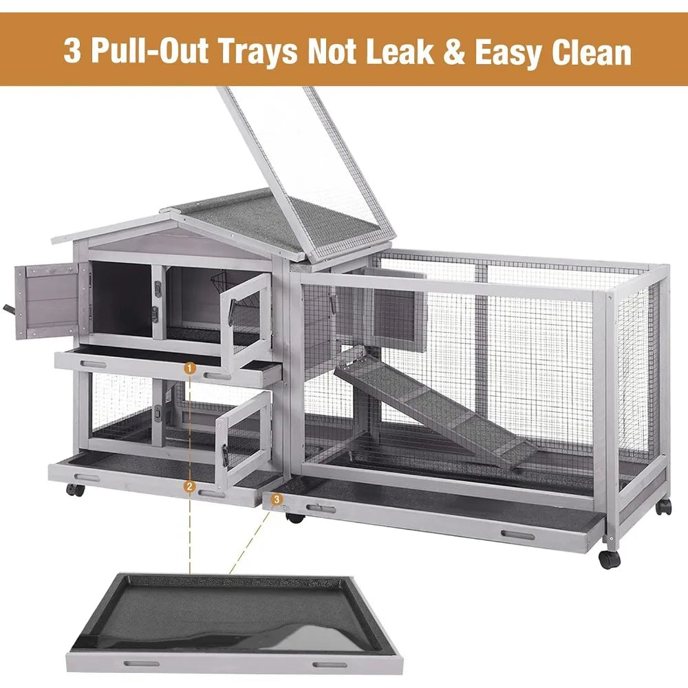 Bunny Cage Indoor and Outdoor, Waterproof Roof