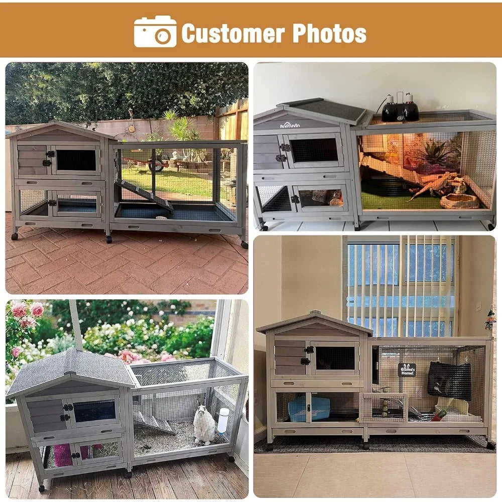 Bunny Cage Indoor and Outdoor, Waterproof Roof