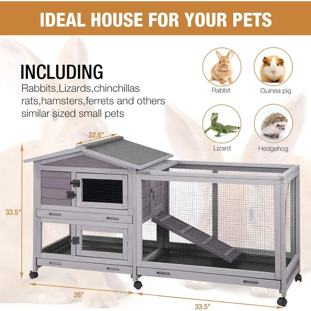Bunny Cage Indoor and Outdoor, Waterproof Roof