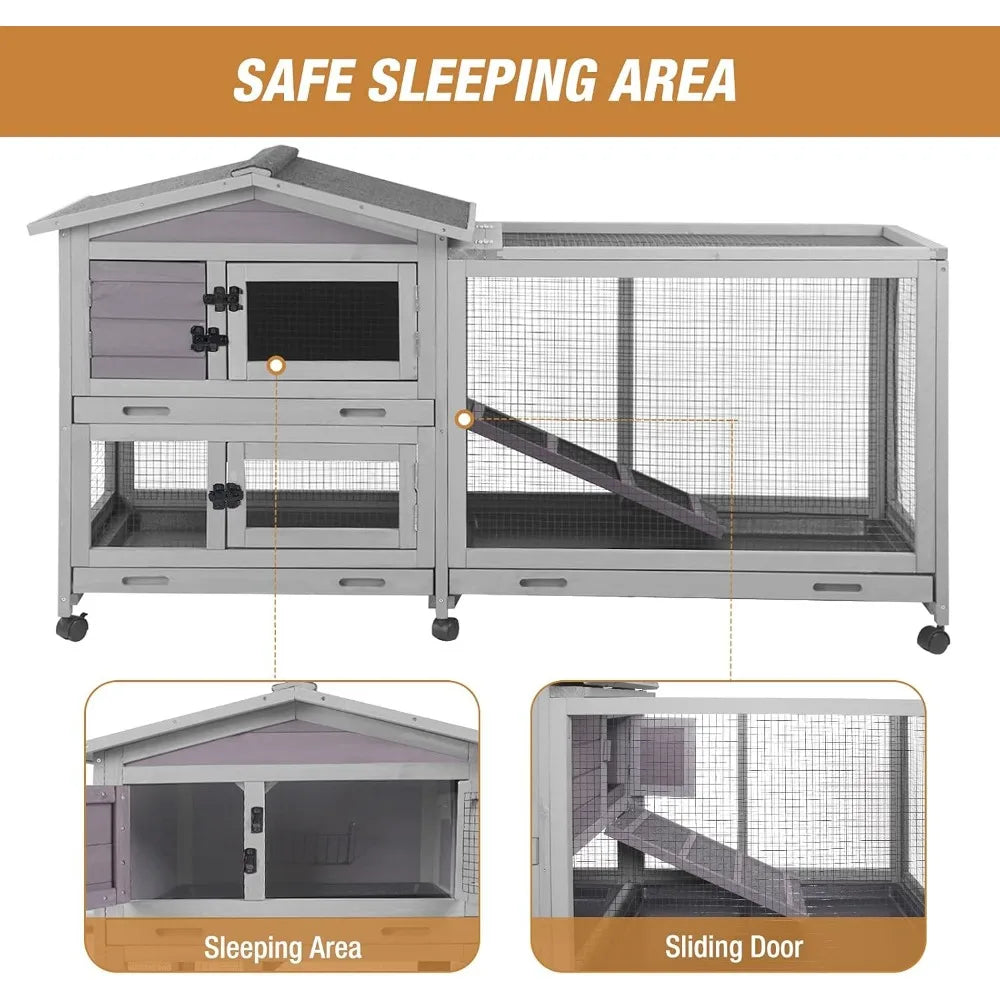 Bunny Cage Indoor and Outdoor, Waterproof Roof