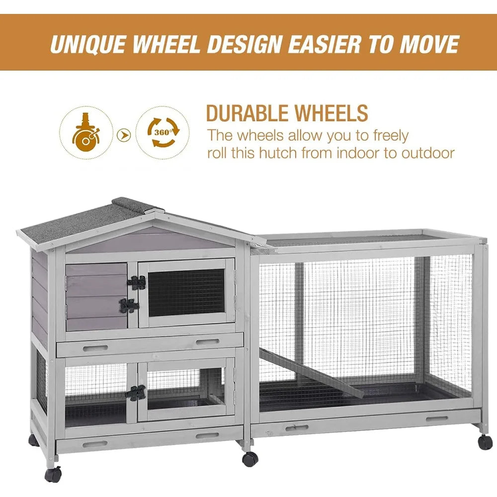 Bunny Cage Indoor and Outdoor, Waterproof Roof